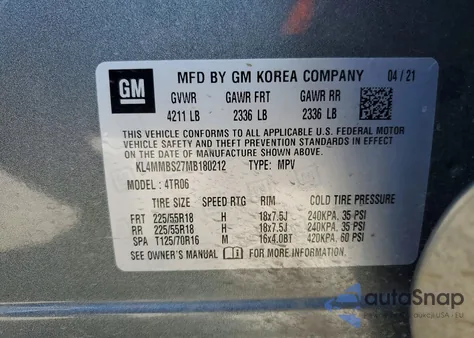 2021 Buick Encore Gx Preferred from USA, damaged, VIN KL4MMBS27MB180212